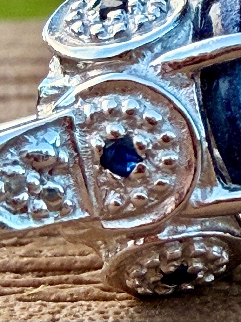 AAA 3.12 CTW Blue Sapphire Diamond 14K White Gold Over Silver Ring Size 7 - Picture 2 of 11